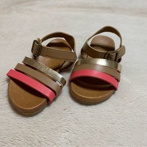 MIA Metallic Faux Leather Baby Toddler Sandals Size 5